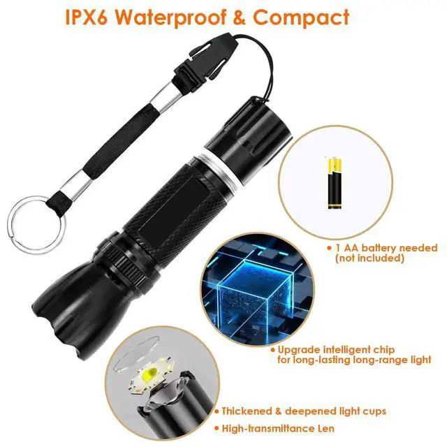 Alt view image 5 of 7 - LED Flashlights, Mini Camping Tactical Flashlight with High Lumen, Handheld Pen Light, Powerful Bright Versatile Flash Light for Outdoor, Home, Cycling, Hiking, Emergency