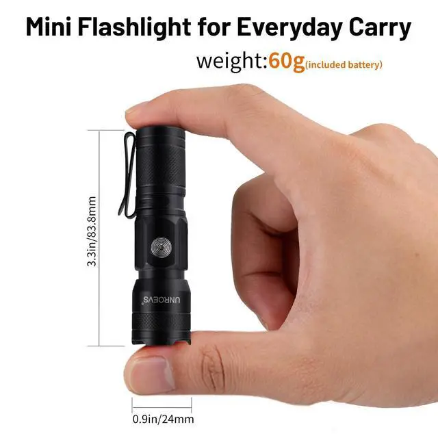 Alt view image 2 of 7 - Pocket EDC Flashlight,USB-C Rechargeable Mini Flashlights 1200 Lumens