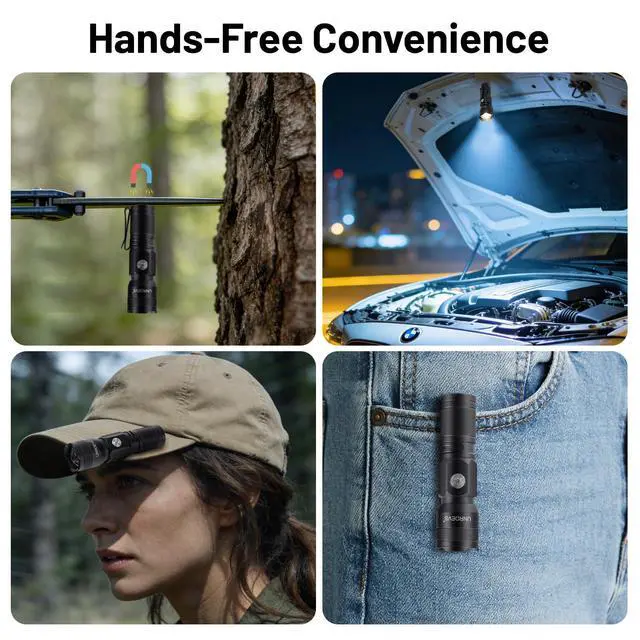 Alt view image 5 of 7 - Pocket EDC Flashlight,USB-C Rechargeable Mini Flashlights 1200 Lumens