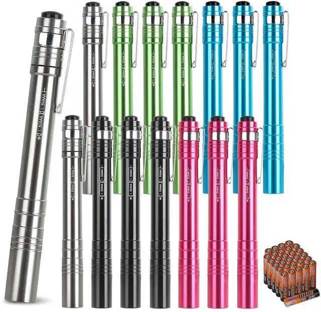 Main image of 15-Pack LED Penlight - Pocket Bulk Pen Light Flashlight with Clip, 30-Piece Dry Batteries Included, Mini Pen Light for Inspection, Repairing, Camping and Training Course (15-Pack)