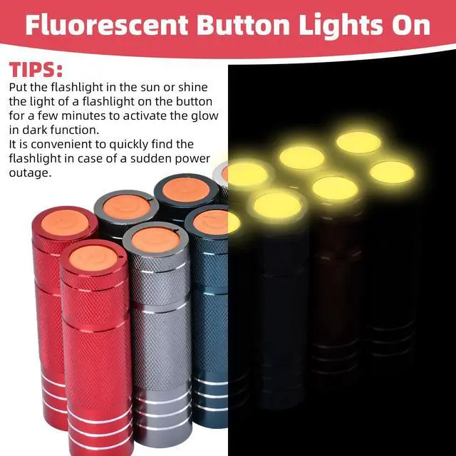 Alt view image 2 of 7 - 30-Pack Super Bright Mini Flashlight, 1W Aluminum Flashlights Bulk Set with Fluorescent Button AAA Batteries Included for Night Emergency Power Outage Party Hiking Backpacking Pocket Gift