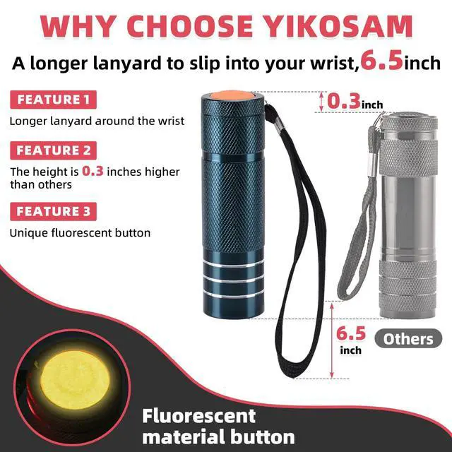 Alt view image 3 of 7 - 30-Pack Super Bright Mini Flashlight, 1W Aluminum Flashlights Bulk Set with Fluorescent Button AAA Batteries Included for Night Emergency Power Outage Party Hiking Backpacking Pocket Gift