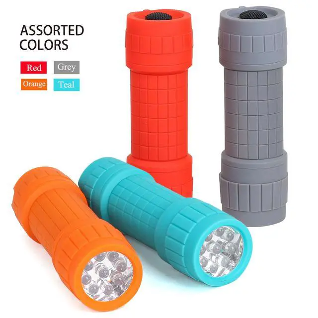 Alt view image 5 of 6 - 4-Pack 9-LED Mini Flashlight Set, AAA Batteries are Included and Pre-Installed, Perfect for Class Teaching, Camping, Wedding Favor