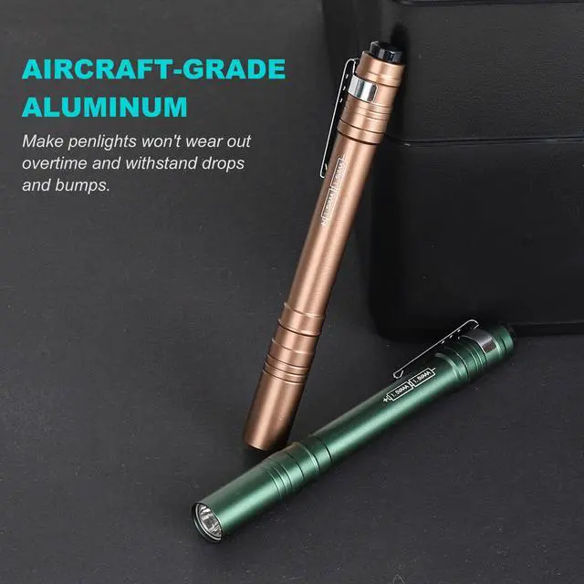 Alt view image 2 of 7 - 6-Pack Pen Light, Aluminum LED Penlights with Batteries Included & Pre-Installed, Pocket Pen Flashlight for Inspections, Repairs, Camping and Emergencies