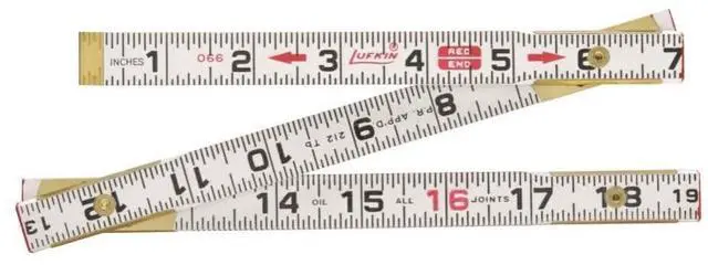 Main image of Crescent Lufkin Wood Rule, Fold, Red End, 5/8"X6', Sens, Black - 066SN