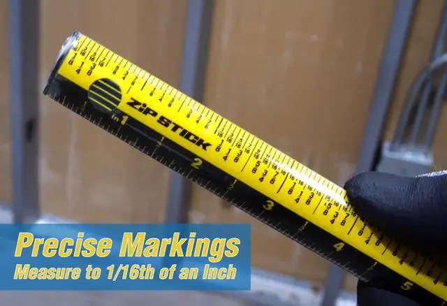 Alt view image 7 of 7 - Zip Stick 18" - Easy Read Ruler - Foldable, Magnetic Measuring Tool - Yellow
