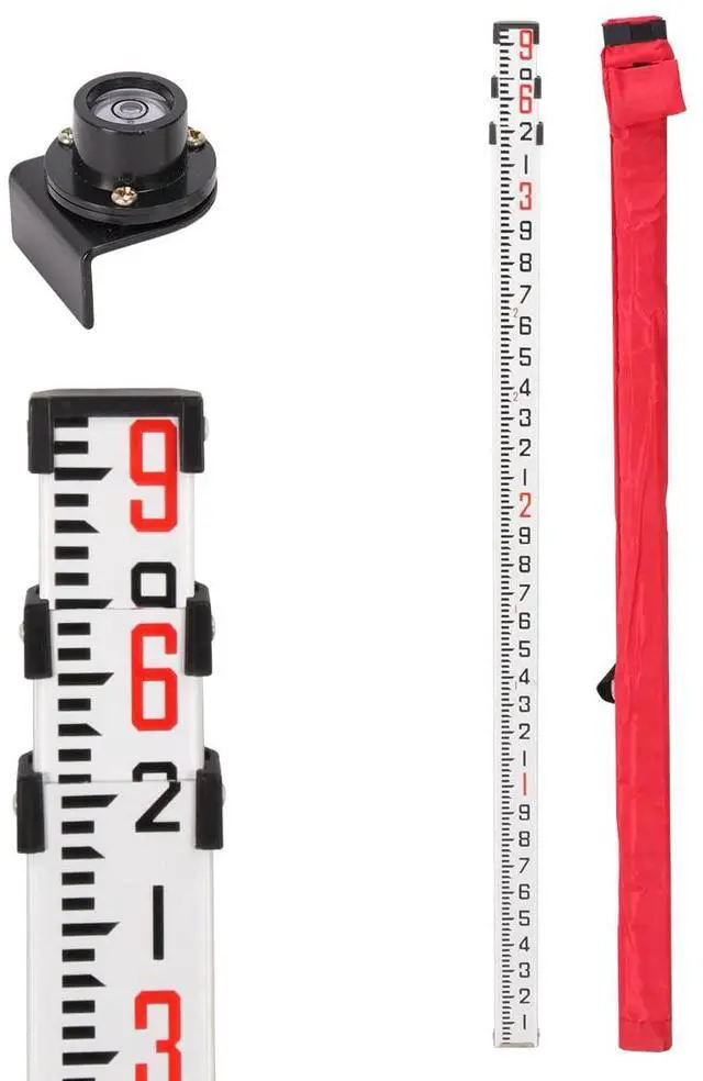 Main image of GEOLENI Aluminum Grade Rod - 10ths, With Carrying Case and Rod level (9 Foot)