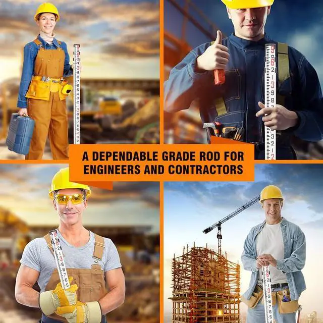 Alt view image 6 of 7 - GEOLENI Aluminum Grade Rod - 10ths, With Carrying Case and Rod level (9 Foot)