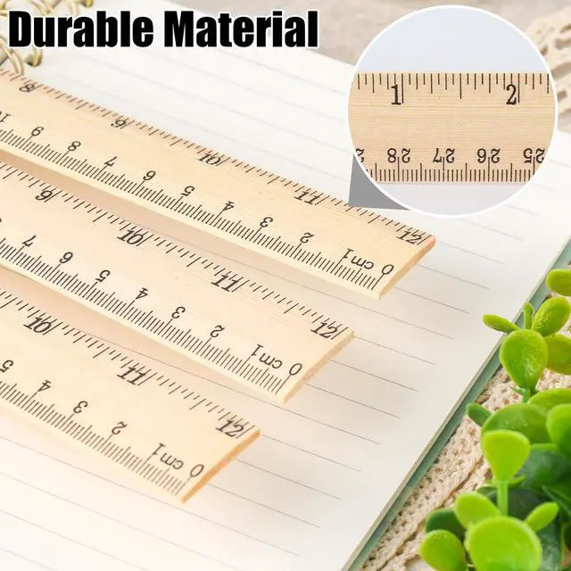 Alt view image 4 of 6 - 24 Pack Wooden Rulers 12inch/30cm Bulk, Wood Measuring Rulers 2 Scale for Kids Students Office Classroom Back to School Supplies 2 Scale (30 cm)