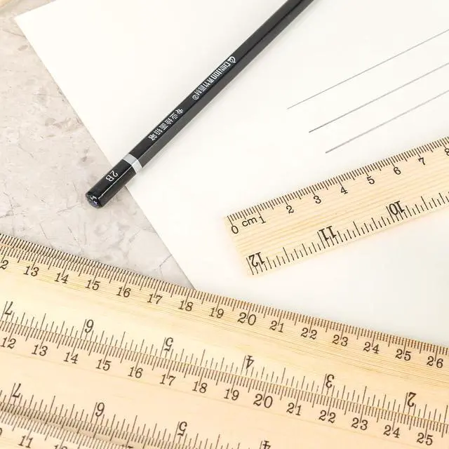 Alt view image 5 of 6 - 24 Pack Wooden Rulers 12inch/30cm Bulk, Wood Measuring Rulers 2 Scale for Kids Students Office Classroom Back to School Supplies 2 Scale (30 cm)
