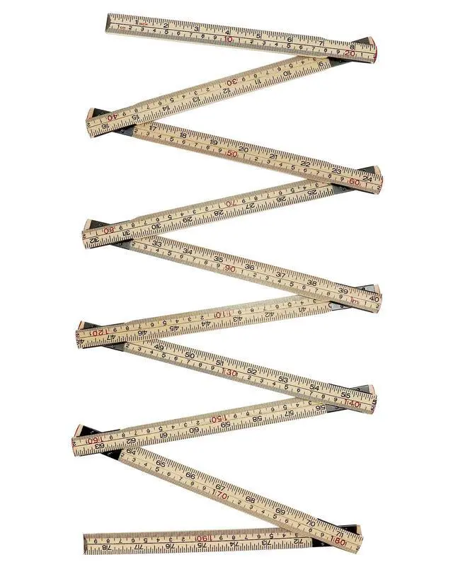 Alt view image 5 of 7 - Folding Wood Rule, 4 Pack, 6FT 6 Inch Foldable Ruler with US and Metric Measurements for Carpenters