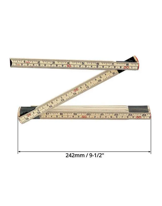 Alt view image 6 of 7 - Folding Wood Rule, 4 Pack, 6FT 6 Inch Foldable Ruler with US and Metric Measurements for Carpenters