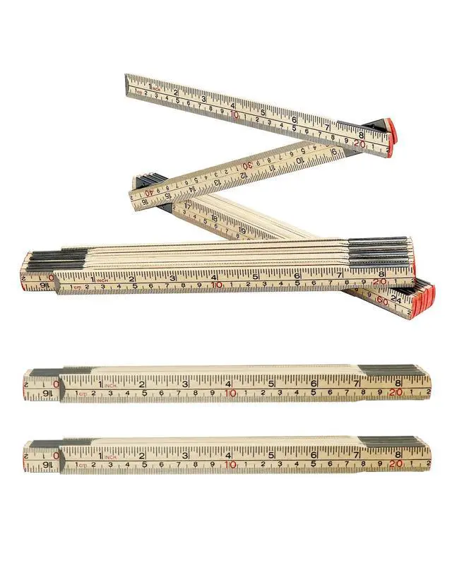 Alt view image 7 of 7 - Folding Wood Rule, 4 Pack, 6FT 6 Inch Foldable Ruler with US and Metric Measurements for Carpenters