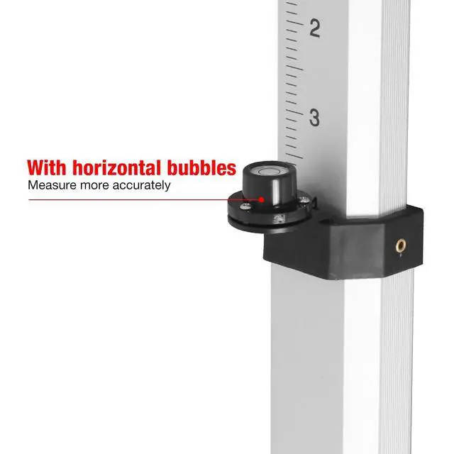 Alt view image 5 of 7 - 16ft Aluminum Grade Rod with Bubble Level - 5-Stage Telescopic Survey Rod, Double-Sided Scale & Carrying Case Included - Grade Stick for Laser Level, Measuring Stick, Survey Pole