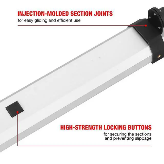 Alt view image 4 of 7 - 16ft Aluminum Grade Rod with Bubble Level - 5-Stage Telescopic Survey Rod, Double-Sided Scale & Carrying Case Included - Grade Stick for Laser Level, Measuring Stick, Survey Pole