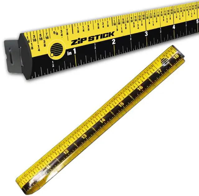 Main image of Zip Stick 18" - Easy Read Ruler - Foldable, Magnetic Measuring Tool - Yellow