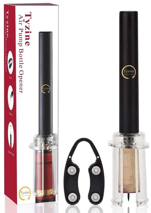 Main image of Wine Air Pressure Pump Bottle Opener Set With Foil Cutter,Simple Wine Pump Cork Remover Corkscrew,Efficient Corkscrew Bottle Opener,Easy Screw Out Tool,Great For Wine Lovers,Perfect Wine Gift.