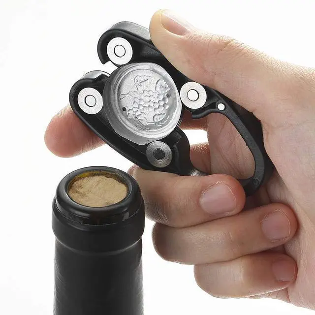 Alt view image 3 of 7 - 2 Pack Design Wine Foil Cutter, Wine Bottle Opener Accessory, Gift for Wine Lovers, Black