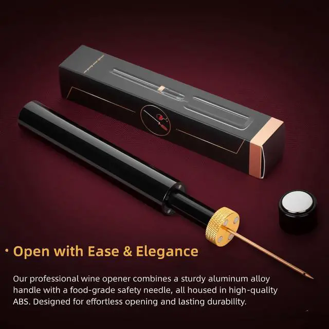 Alt view image 5 of 7 - Aeropop Wine Opener 2 Pack, Air Pump Wine Bottle Opener - Portable Needle Type Corkscrew No Pull Easy Open, Manual Pressure Wine Opener for Travel Picnic Party Home Restaurant, Golden+Red