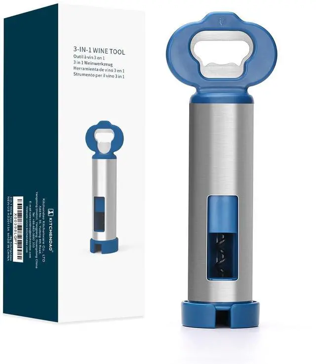 Main image of 3 in 1 Wine Bottle Opener Corkscrew with Foil Cutter, Beer Bottle Opener with Magnetic Cap Catcher, Works Easily Like Electric Opener, Wine Corkscrew, Gifts for Men and Women