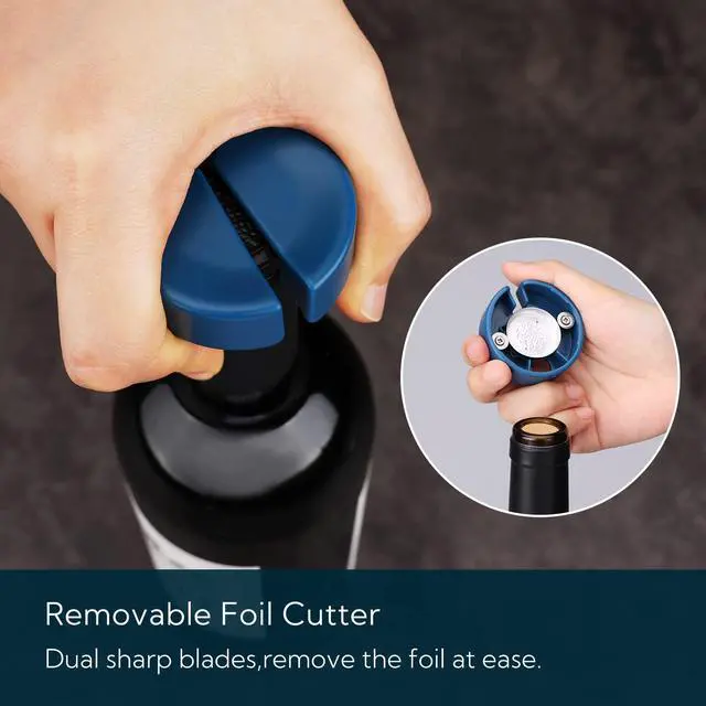 Alt view image 3 of 7 - 3 in 1 Wine Bottle Opener Corkscrew with Foil Cutter, Beer Bottle Opener with Magnetic Cap Catcher, Works Easily Like Electric Opener, Wine Corkscrew, Gifts for Men and Women