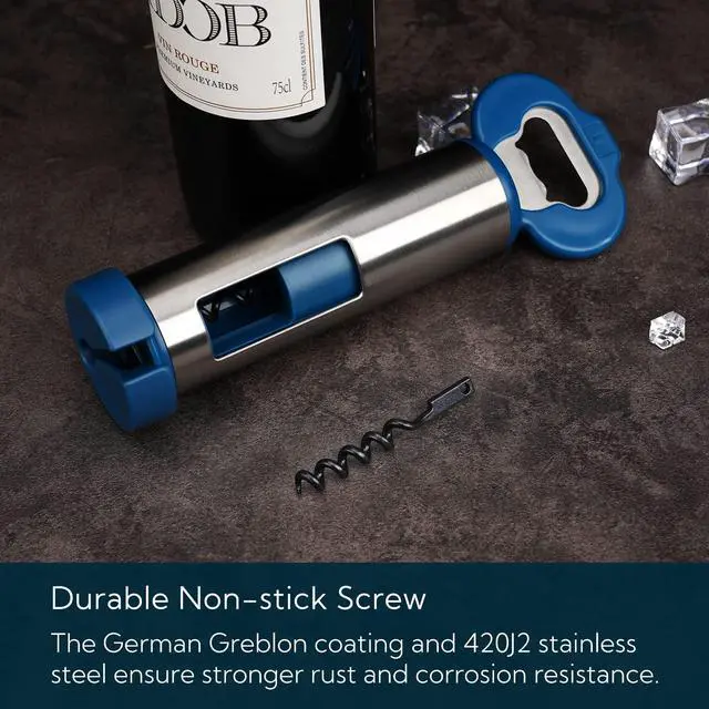 Alt view image 5 of 7 - 3 in 1 Wine Bottle Opener Corkscrew with Foil Cutter, Beer Bottle Opener with Magnetic Cap Catcher, Works Easily Like Electric Opener, Wine Corkscrew, Gifts for Men and Women