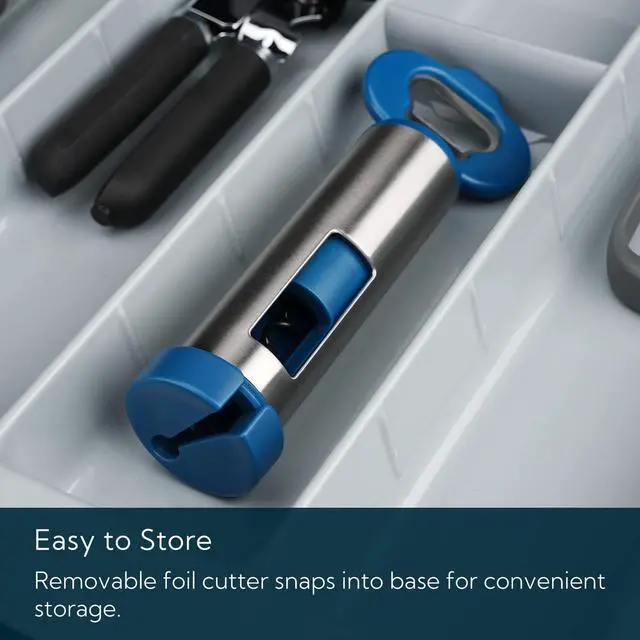 Alt view image 6 of 7 - 3 in 1 Wine Bottle Opener Corkscrew with Foil Cutter, Beer Bottle Opener with Magnetic Cap Catcher, Works Easily Like Electric Opener, Wine Corkscrew, Gifts for Men and Women