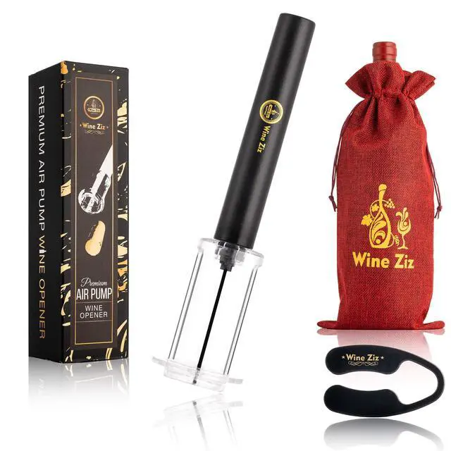 Alt view image 2 of 7 - Amazingly Simple Wine Opener with Foil Cutter Gift Set for Wine Lovers | Wine Pump Air Pressure Wine Bottle Opener Easy Cork Remover Corkscrew | Wine Bottle Openers (Black, 1)