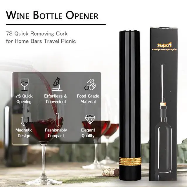 Alt view image 2 of 7 - Mini Wine Opener | Travel Portable Pocket Air Pressure Pump Wine Bottle Opener | Assemblable Design Corkscrew 7S Quick Bottle Opening | for Home, Restaurant, Party,Wine Lovers