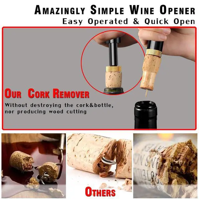 Alt view image 6 of 7 - Mini Wine Opener | Travel Portable Pocket Air Pressure Pump Wine Bottle Opener | Assemblable Design Corkscrew 7S Quick Bottle Opening | for Home, Restaurant, Party,Wine Lovers