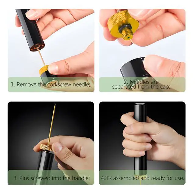 Alt view image 4 of 7 - Mini Wine Opener | Travel Portable Pocket Air Pressure Pump Wine Bottle Opener | Assemblable Design Corkscrew 7S Quick Bottle Opening | for Home, Restaurant, Party,Wine Lovers