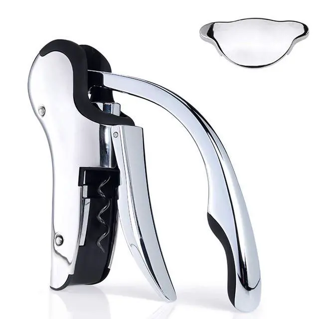 Alt view image 7 of 7 - Stainless Steel Wine Opener Compact Vertical Corkscrew Wine Bottle Opener with Foil Cutter