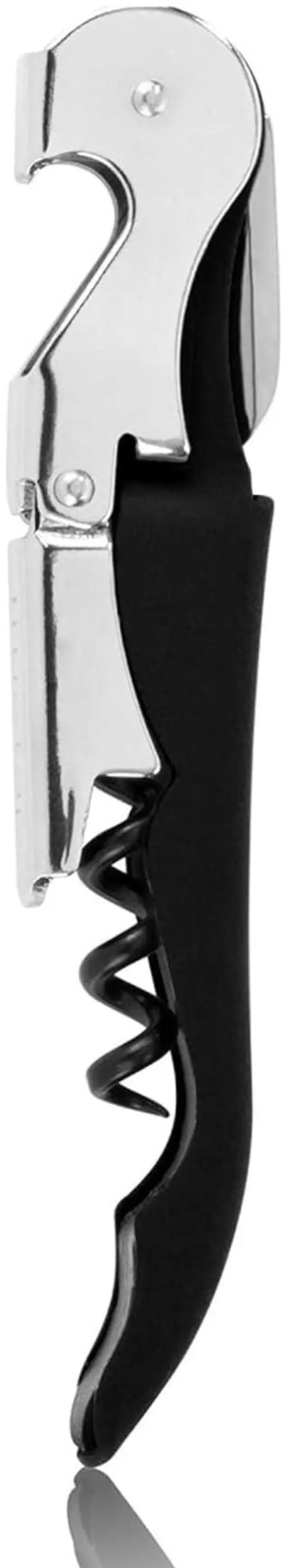 Main image of Truetap Double Hinged Waiter's Corkscrew Wine Opener, Stainless Steel Wine Bottle Opener with Foil Cutter, Home Bar Tools, Bar Cart Accessories, Wedding Gifts, Set of 1, Black