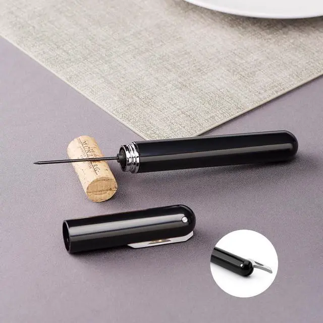 Alt view image 2 of 5 - Air Pressure Pump Wine Opener With Foil Cutter,Portable Pen-Shape Corkscrew Wine Bottle Opener,Nice Gift to Wine Lovers.