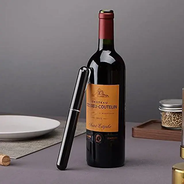 Alt view image 5 of 5 - Air Pressure Pump Wine Opener With Foil Cutter,Portable Pen-Shape Corkscrew Wine Bottle Opener,Nice Gift to Wine Lovers.
