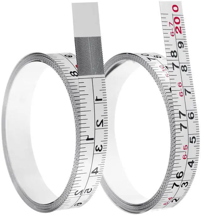 Main image of Self-Adhesive Measuring Tape, 2 Pcs (78 Inch/ 200cm) Steel Peel and Stick Tape Measure, Imperial and Metric Scales, Left-Right Reading Ruler for Workbench, Table Saw, Drafting Table