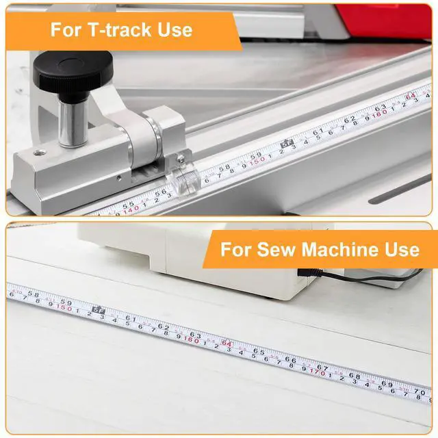 Alt view image 5 of 7 - Self-Adhesive Measuring Tape, 2 Pcs (78 Inch/ 200cm) Steel Peel and Stick Tape Measure, Imperial and Metric Scales, Left-Right Reading Ruler for Workbench, Table Saw, Drafting Table