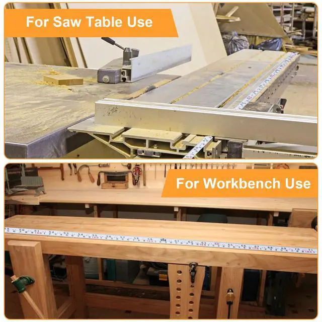 Alt view image 7 of 7 - Self-Adhesive Measuring Tape, 2 Pcs (78 Inch/ 200cm) Steel Peel and Stick Tape Measure, Imperial and Metric Scales, Left-Right Reading Ruler for Workbench, Table Saw, Drafting Table