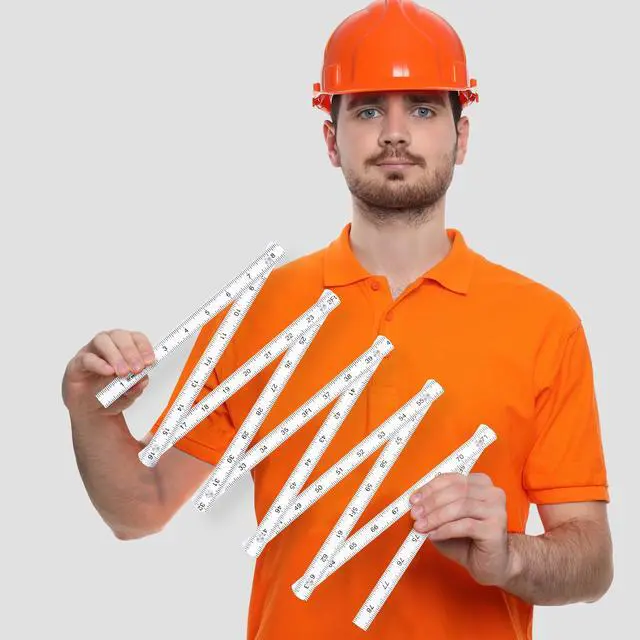 Alt view image 3 of 7 - 2pk Folding Ruler Yard Stick | 6ft Imperial 2m Metric Measuring Stick | Durable Fiberglass Foldable Yardstick Tape Measure Construction Rulers