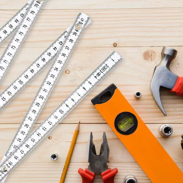 Alt view image 4 of 7 - 2pk Folding Ruler Yard Stick | 6ft Imperial 2m Metric Measuring Stick | Durable Fiberglass Foldable Yardstick Tape Measure Construction Rulers