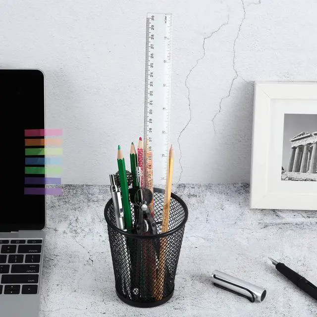 Alt view image 3 of 6 - 50 Pack Plastic Ruler 12 Inch Straight Flexible Ruler with Inches and Metric for Home Office, Back to School Supplies (Clear)