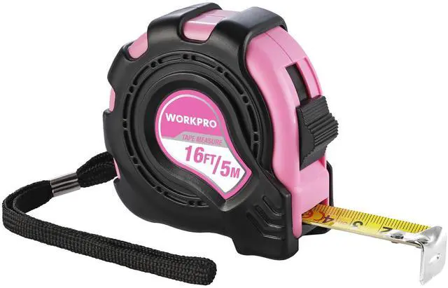 Main image of 16FT Pink Tape Measure, Inch/Metric Easy Read Measuring Tape, Retractable Lightweight Measurement Tape Accuracy 1/32, 1mm for Engineer,with Thumb Lock, Belt Clip, Rubber Protective Casing