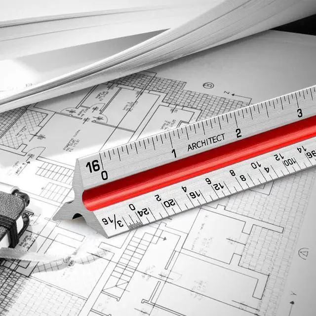 Alt view image 7 of 7 - 12" Architectural Scale Ruler Triangular Ruler, Color-Coded, 1 Pack