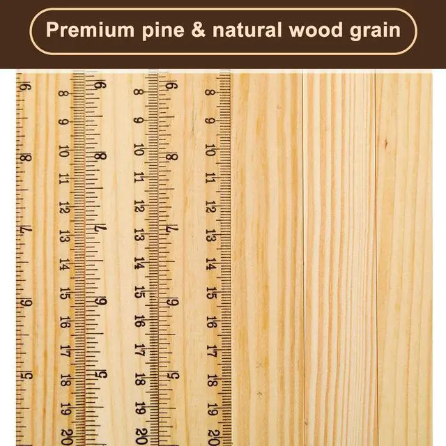 Alt view image 5 of 6 - 100 Pcs Wooden Ruler Bulk Wood Measuring Ruler Office 2 Scale for School Education Families Kids Students (12 Inch)