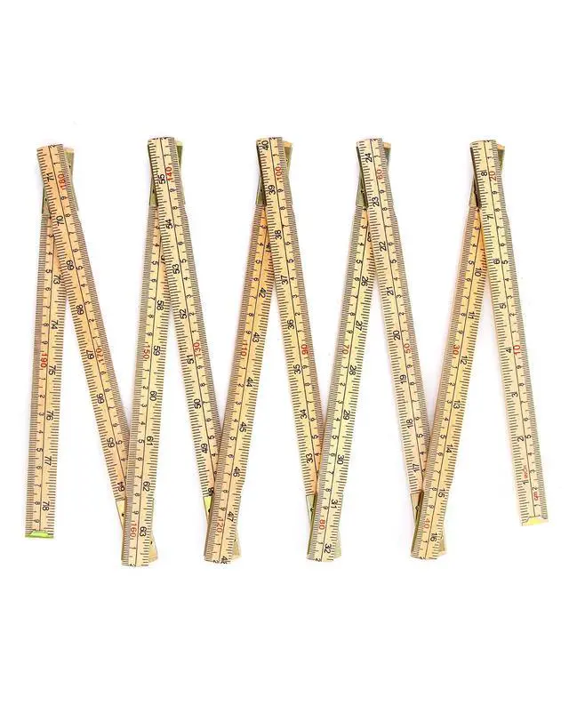 Alt view image 5 of 7 - Folding Wood Rule, 2 Pack, 6FT 6 Inch Foldable Ruler with US and Metric Measurements for Carpenters