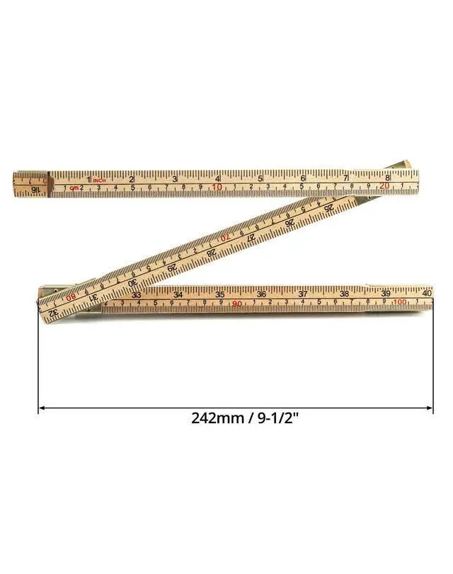 Alt view image 7 of 7 - Folding Wood Rule, 2 Pack, 6FT 6 Inch Foldable Ruler with US and Metric Measurements for Carpenters