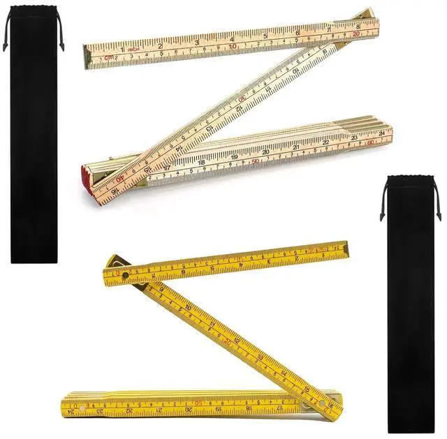 Main image of Folding Wooden Ruler 2 Pack, 6.6 FT, Foldable Yard Stick with US and Metric
