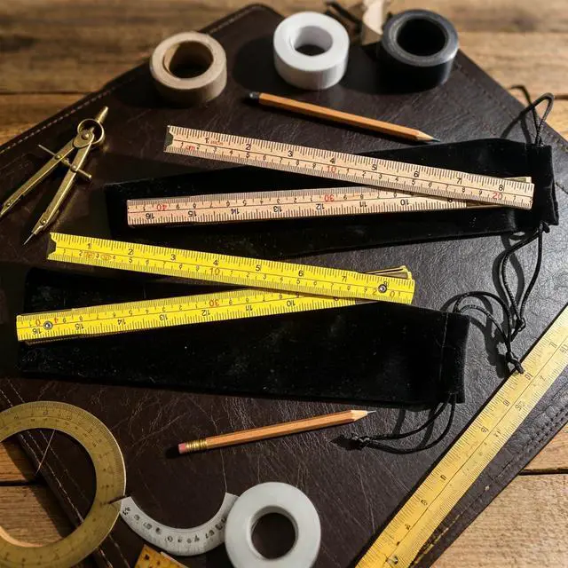 Alt view image 6 of 7 - Folding Wooden Ruler 2 Pack, 6.6 FT, Foldable Yard Stick with US and Metric