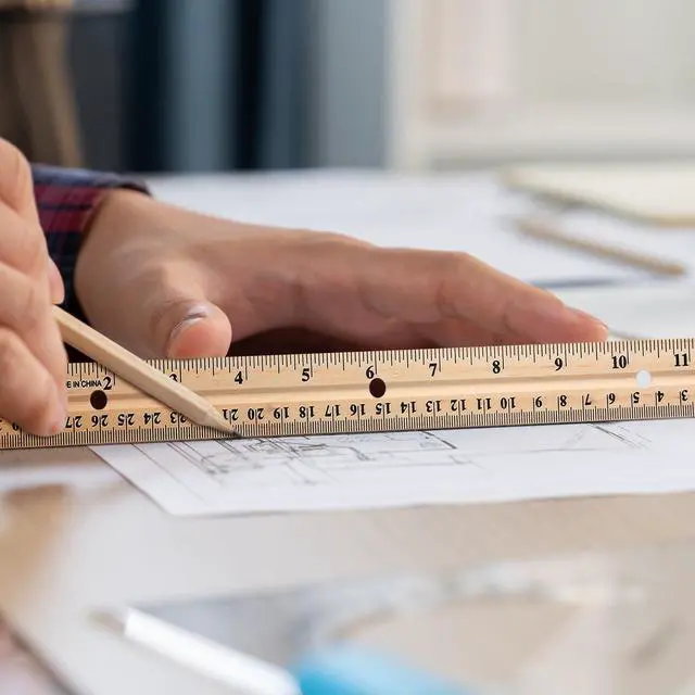 Alt view image 7 of 7 - 12 Pack 12 Pack Wooden Ruler Gifts 12 Inch (30cm) Bulk Wood Measuring Ruler Straight Metal Edge with 4 Holes for Teacher School Office Drafting Classroom Supplies, 2 Scale