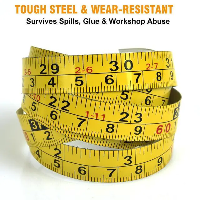 Alt view image 5 of 7 - 2 Pack Self-Adhesive Measuring Tape, 39 Inch Peel and Stick Ruler with Imperial & Metric Scales - Left-to-Right Reading, Waterproof for Workbench, Table Saw, Workshop, Craft Table (39Inch - 2Pack)
